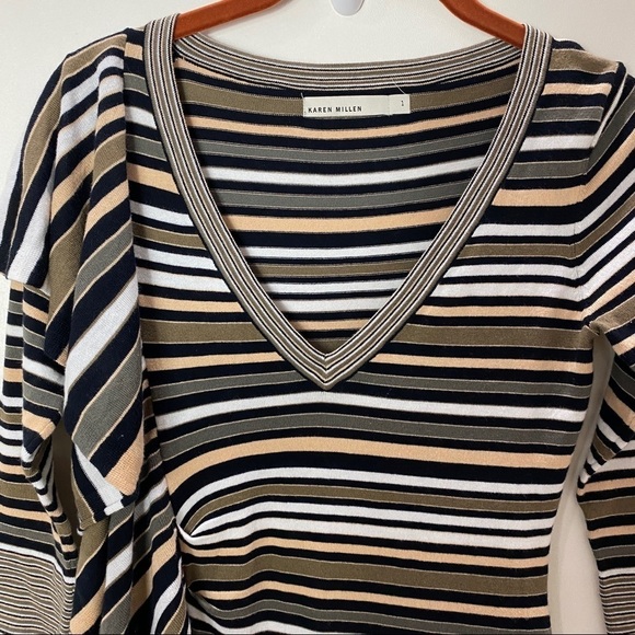 Karen Millen Asymmetrical Ruffle Fitted Dress - Picture 3 of 12